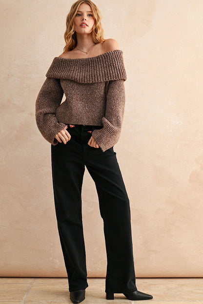 Cabin Fever off Shoulder Knit Sweater