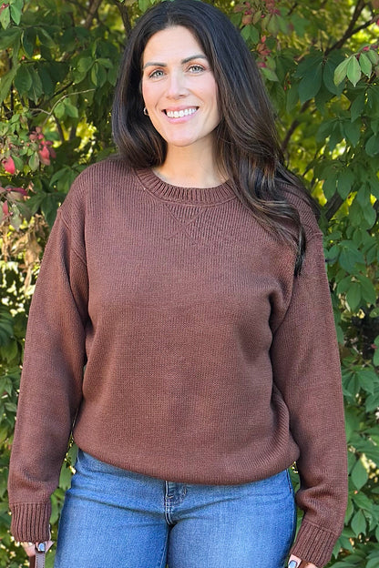 Slow Mornings Pullover Sweater Chestnut