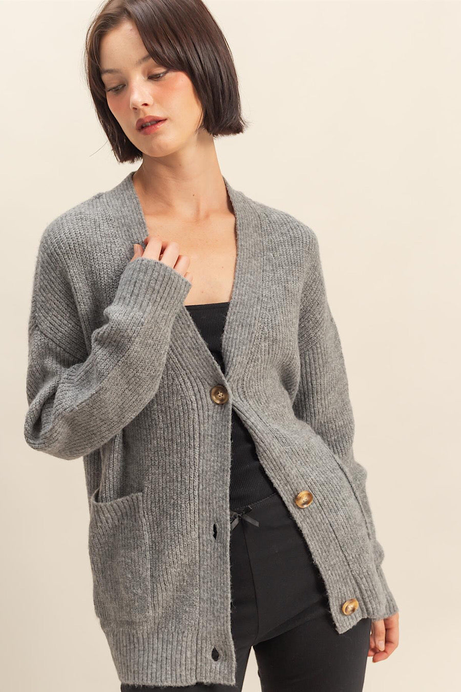 Charmed, I’m Sure Grey Sweater Cardigan