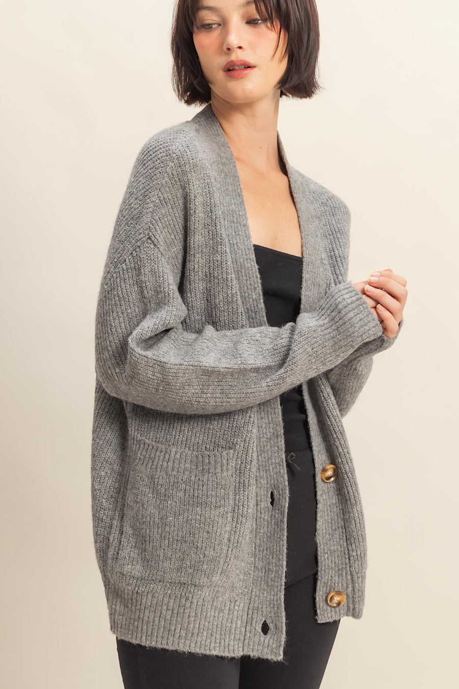 Charmed, I’m Sure Grey Sweater Cardigan