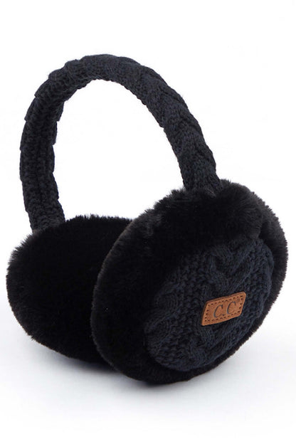 CC Cable Knit Fur Earmuffs in Several Colors!