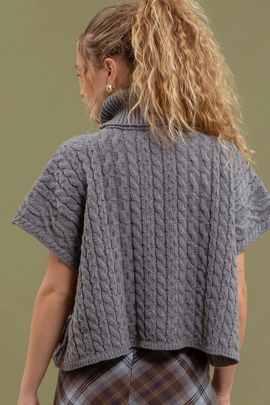 Antonio Cableknit Short Sleeve Sweater