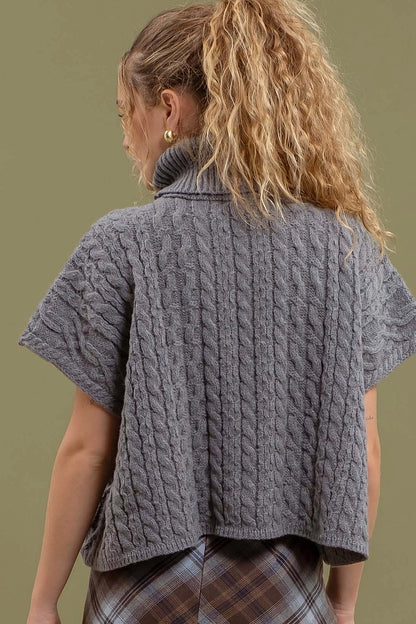 Antonio Cableknit Short Sleeve Sweater