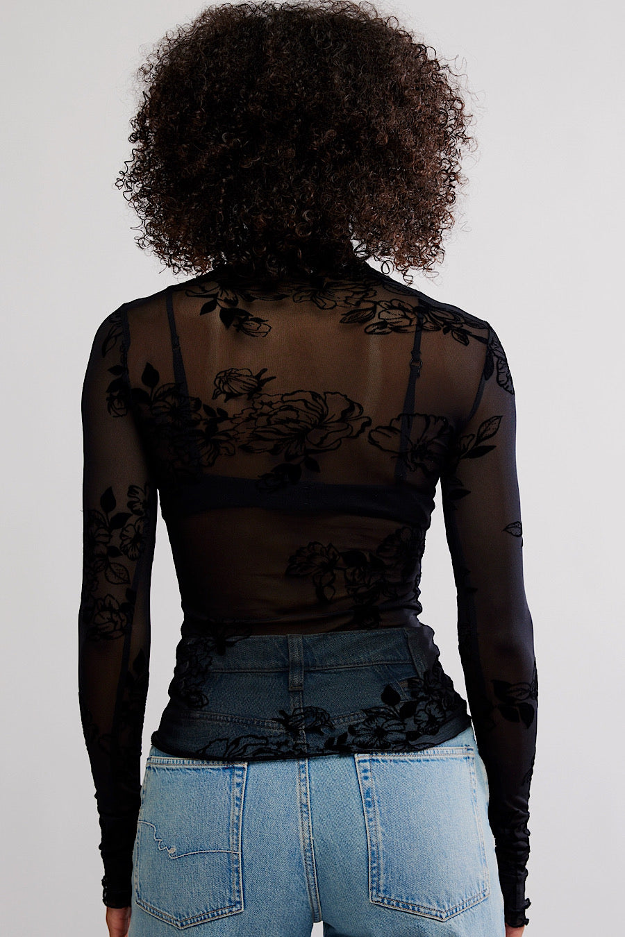 Free People You Decide Mesh Top Black