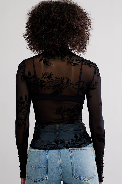 Free People You Decide Mesh Top Black