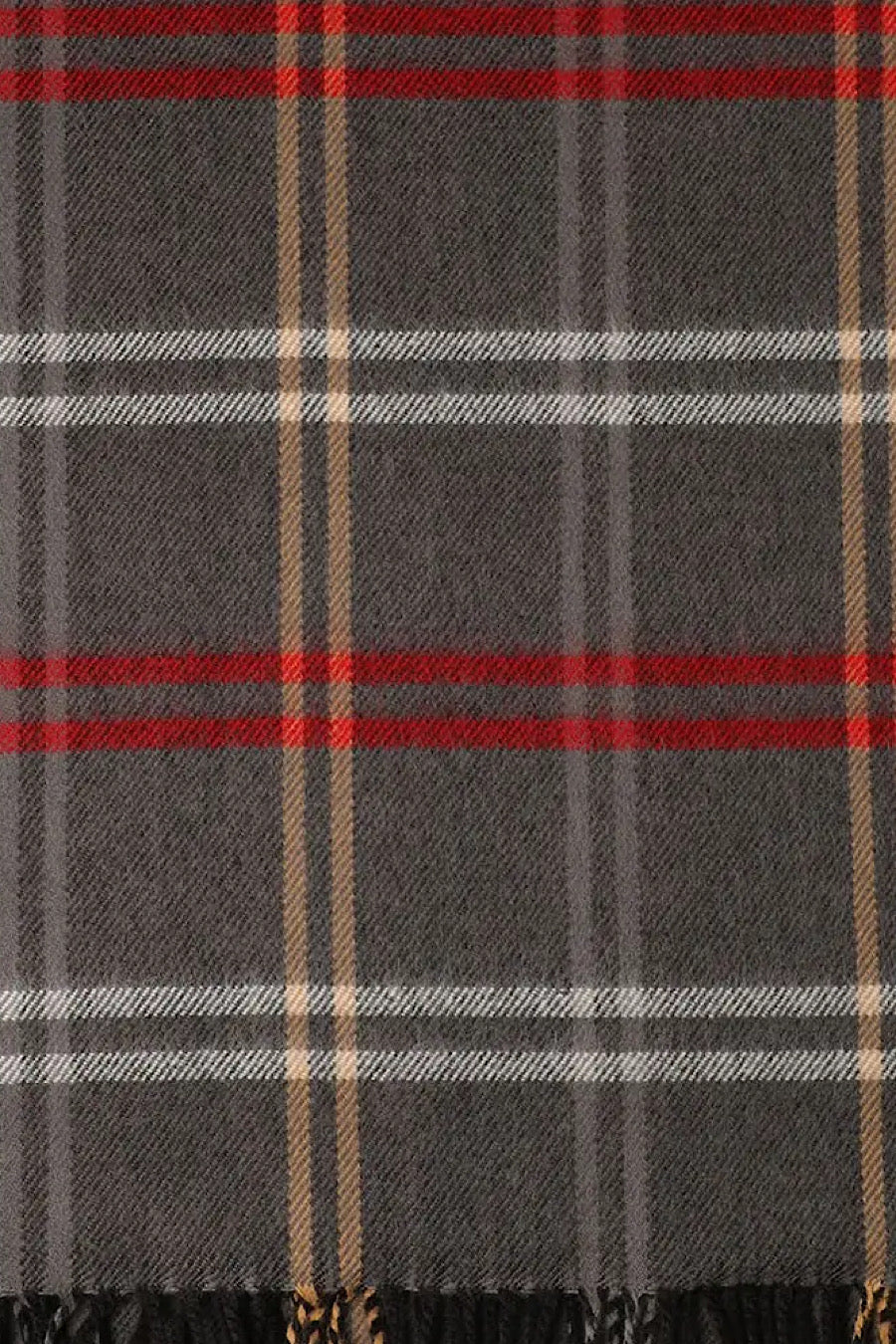 Traditional Christmas Plaid Scarf in Ivory, Red or Grey