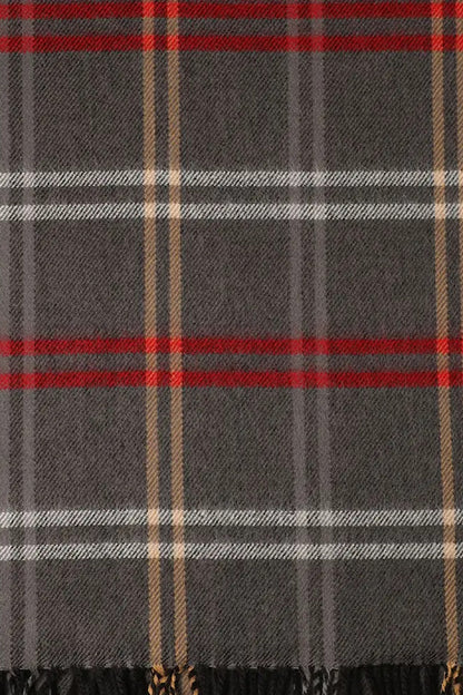 Traditional Christmas Plaid Scarf in Ivory, Red or Grey