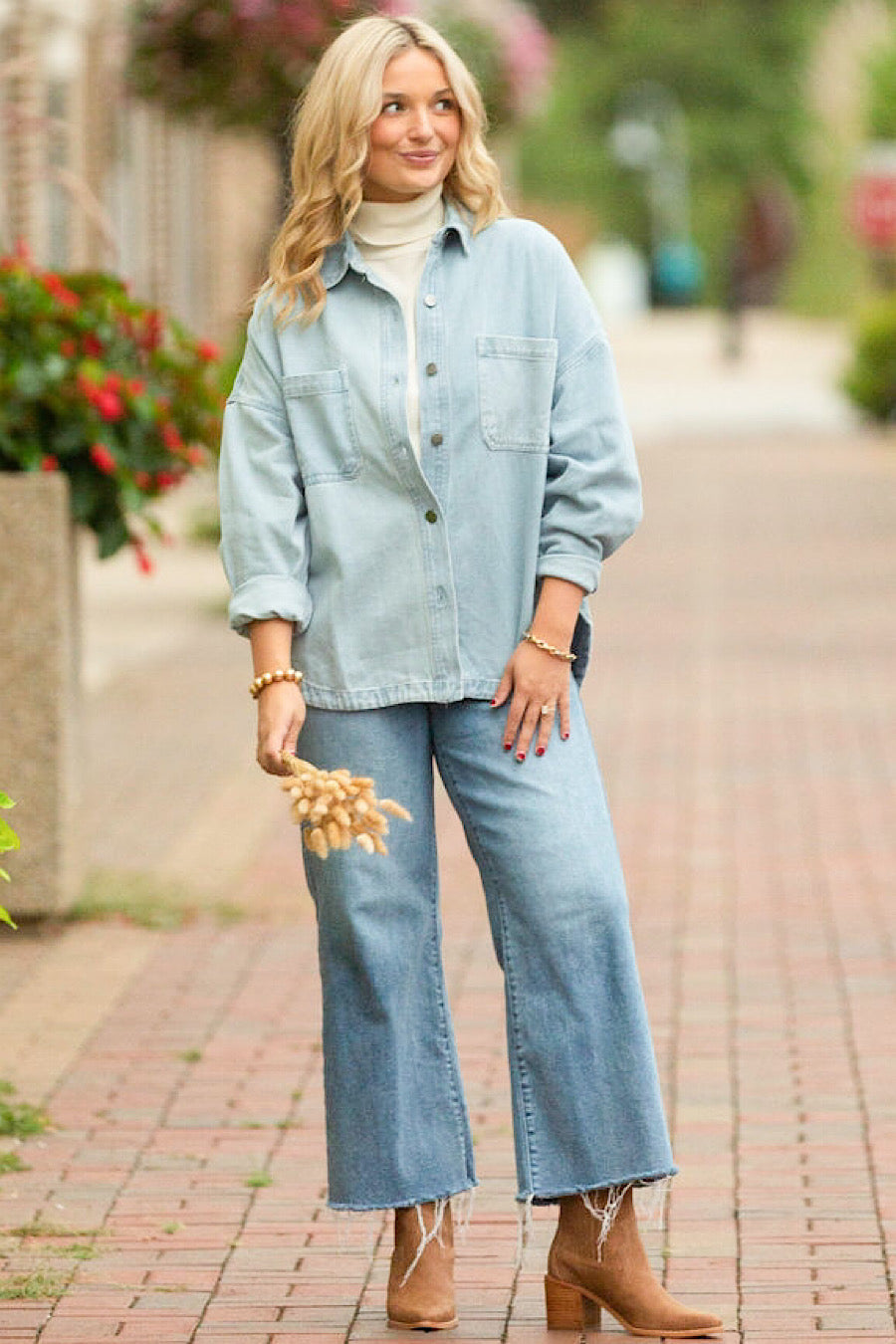 Crisp Air Denim Shacket Shirt