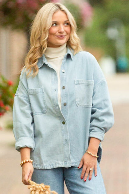 Crisp Air Denim Shacket Shirt