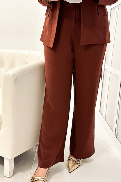 Reagan Suit Pants in Chocolate