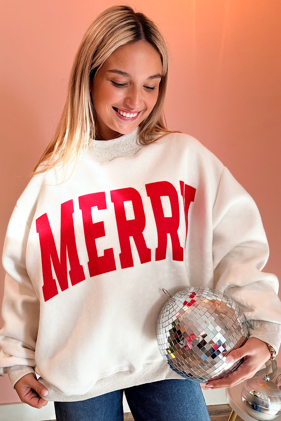Reversible GRINCHY/MERRY Mock Neck Sweatshirt