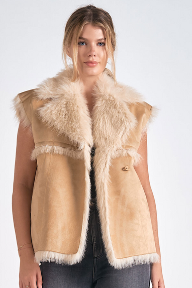 Famous Shearling Fur Suede Vest