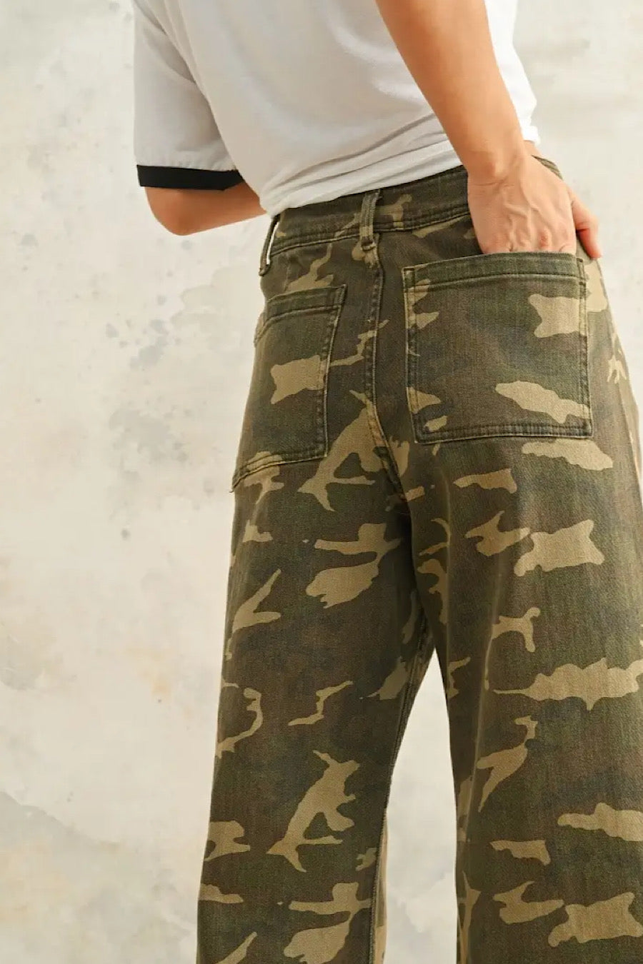 In the Woods Camo Print Wide Leg Pants