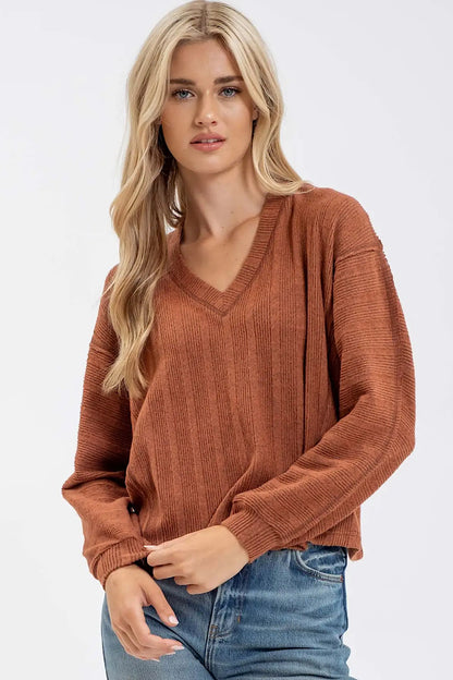 Veronica Long Sleeve Top in Sienna