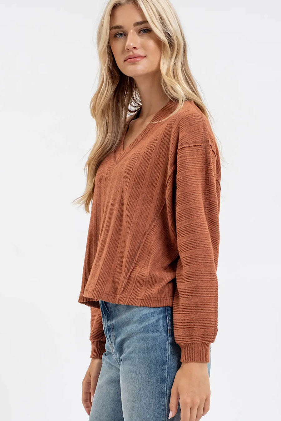 Veronica Long Sleeve Top in Sienna