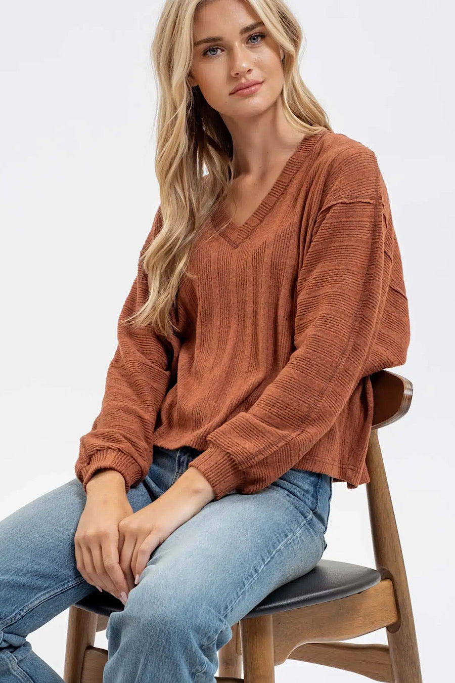 Veronica Long Sleeve Top in Sienna