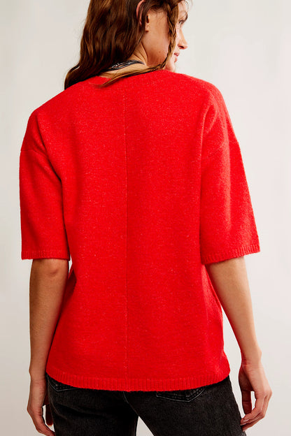 Free People Margot Sweater Tee Cherry Pop