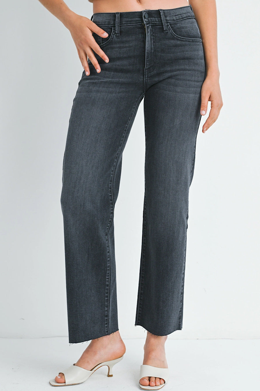 In a State Slim Palazzo Jeans Dk Grey