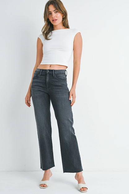 In a State Slim Palazzo Jeans Dk Grey
