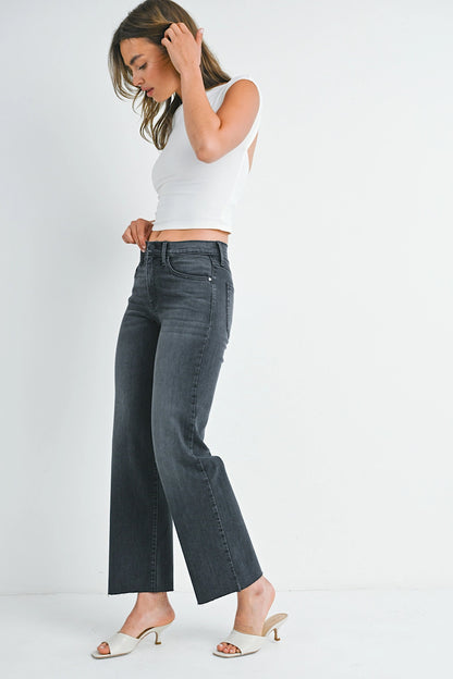 In a State Slim Palazzo Jeans Dk Grey