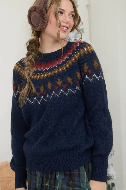 Cozy Together Fuzzy Fair Isle Sweater