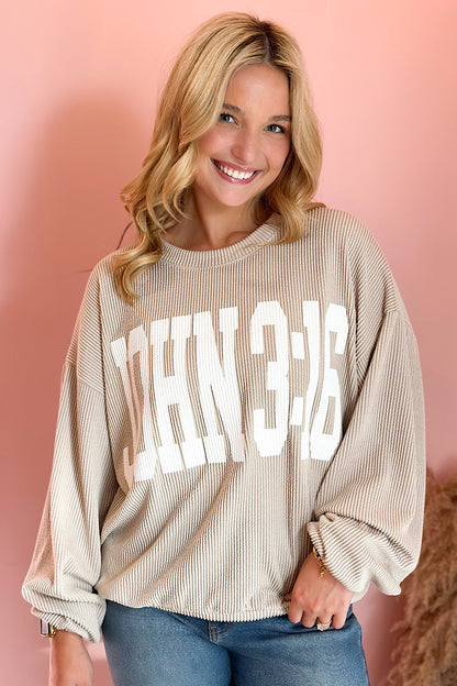 Corded John 3:16 Graphic Oversized Sweatshirt