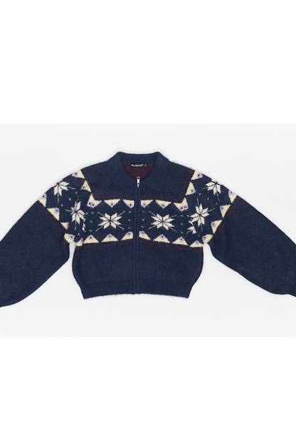 BlankNYC Screen Time Zip Up Knit Top