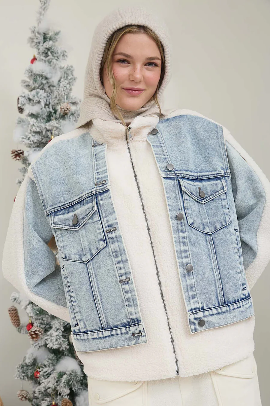 Put it on Ice Denim &amp; Sherpa Jacket