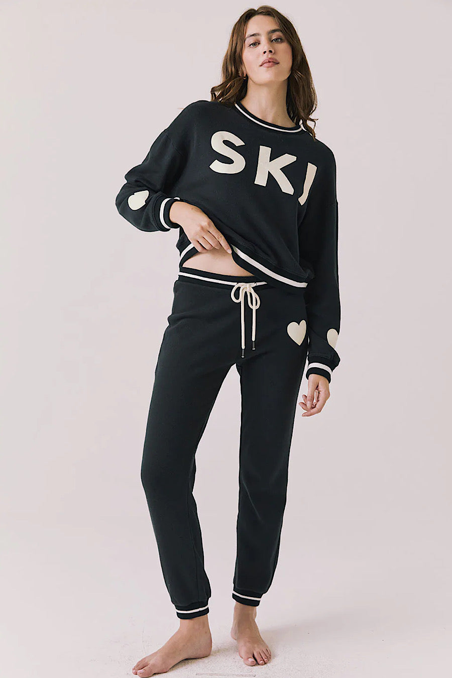 Chaser Brand Heart True Black Joggers