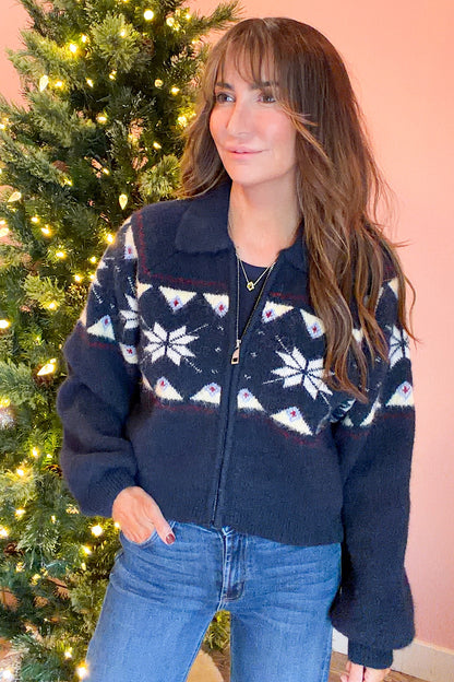 BlankNYC Screen Time Zip Up Knit Top