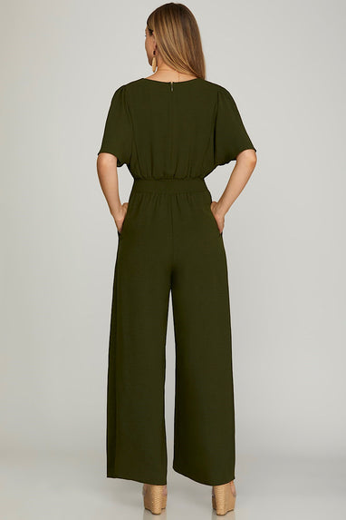 Jump into Fall Olive Jumpsuit