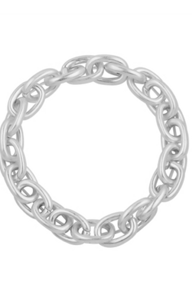 Stretchy Chain Link Bracelet in Silver