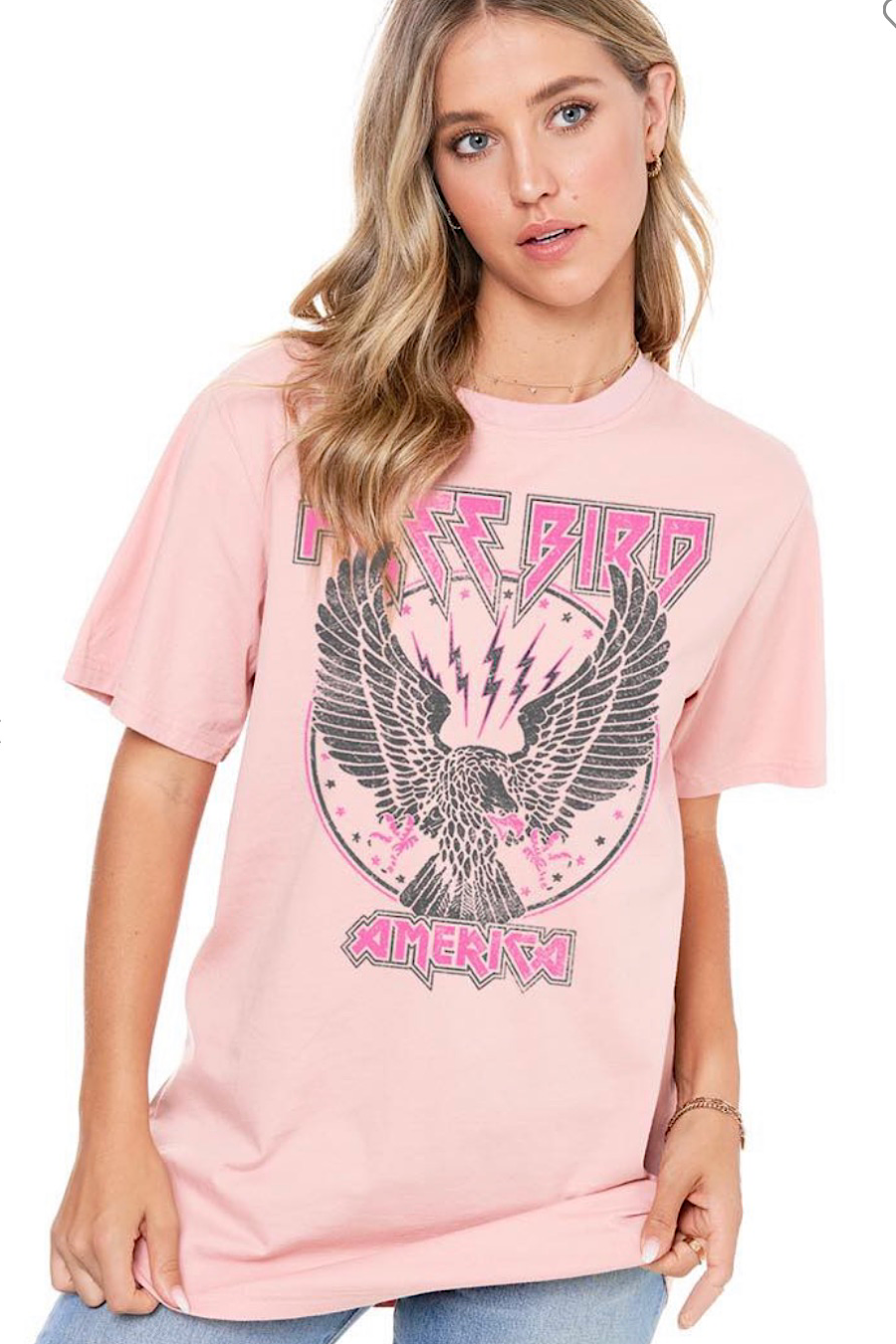 Pink Free Bird American T-Shirt
