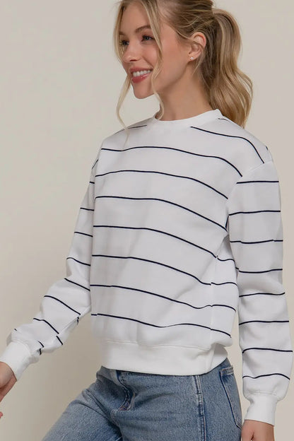 DOOR BUSTER! Engineer Striped Sweatshirt