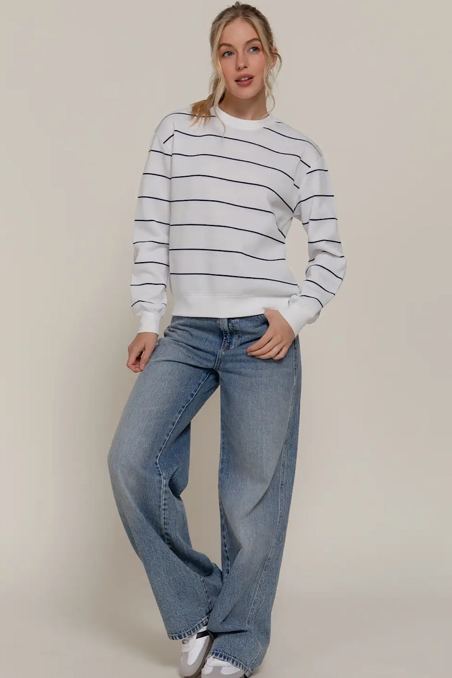 DOOR BUSTER! Engineer Striped Sweatshirt
