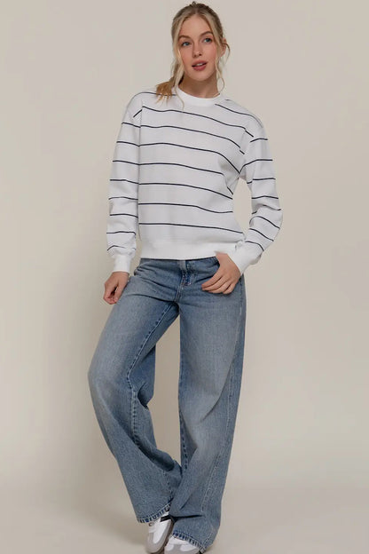 DOOR BUSTER! Engineer Striped Sweatshirt