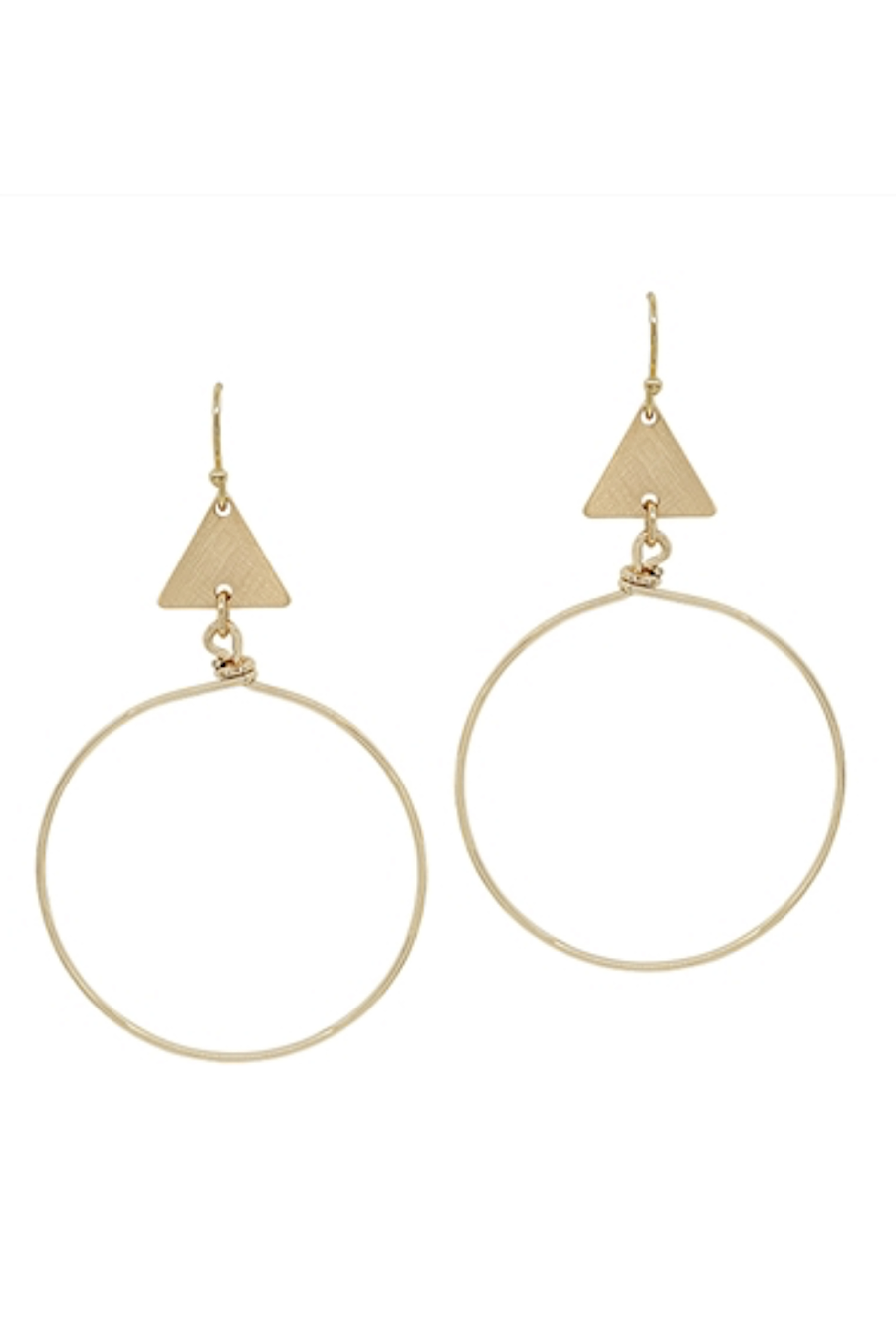 Triangle & Circle Earrings in Silver or Gold