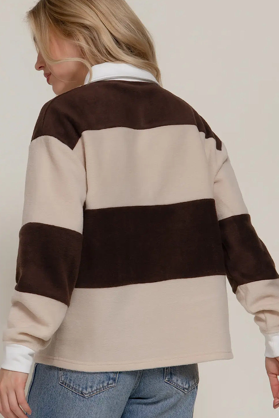DOOR BUSTER! Rugby Striped Polo Sweater