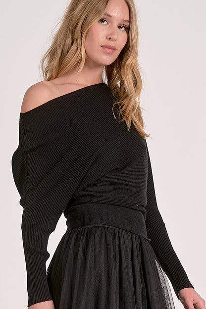 Cold Whisper Off the Shoulder Top Black