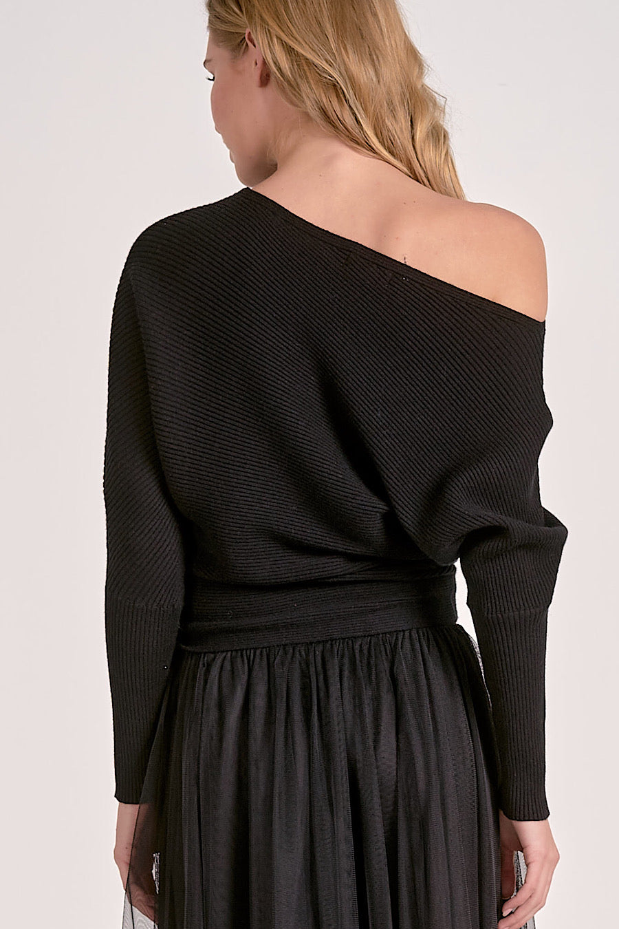 Cold Whisper Off the Shoulder Top Black