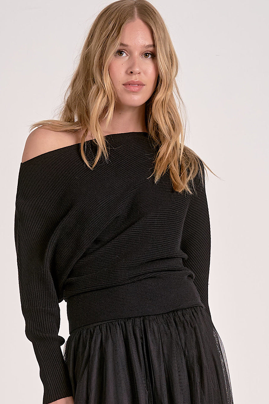 Cold Whisper Off the Shoulder Top Black