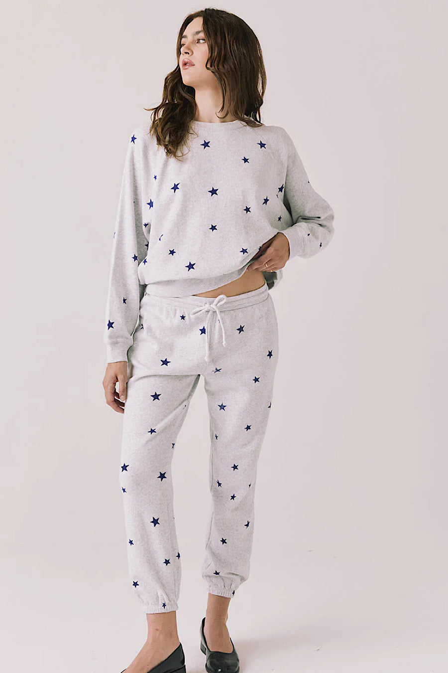 Chaser Brand Festive Stars Pullover Sweatshirt