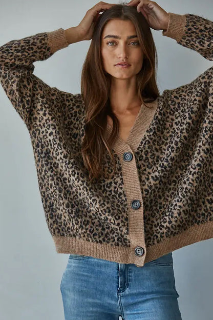 Juliette Leopard Print Cardigan Sweater