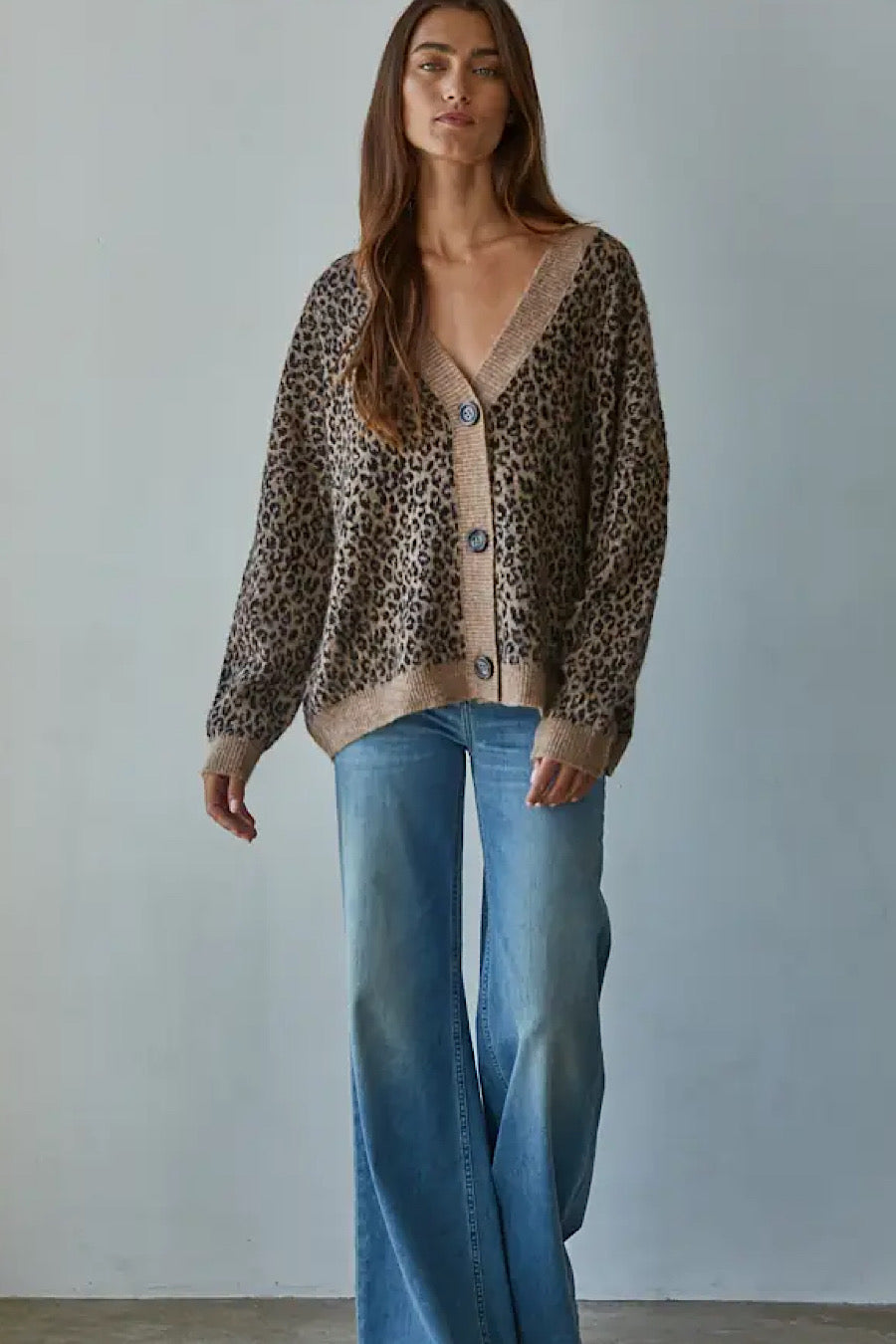 Juliette Leopard Print Cardigan Sweater