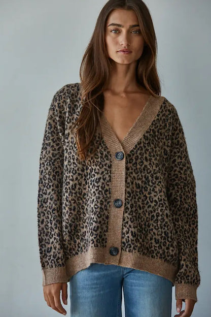 Juliette Leopard Print Cardigan Sweater