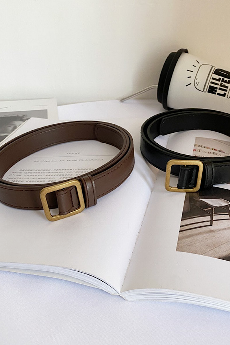 No Holes Retro Belt in Black or Brown