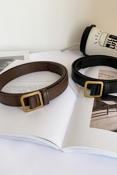 No Holes Retro Belt in Black or Brown