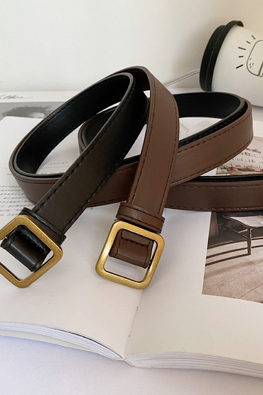 No Holes Retro Belt in Black or Brown