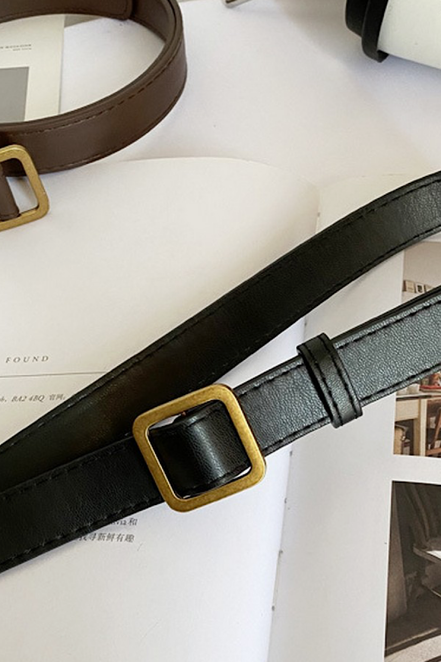 No Holes Retro Belt in Black or Brown