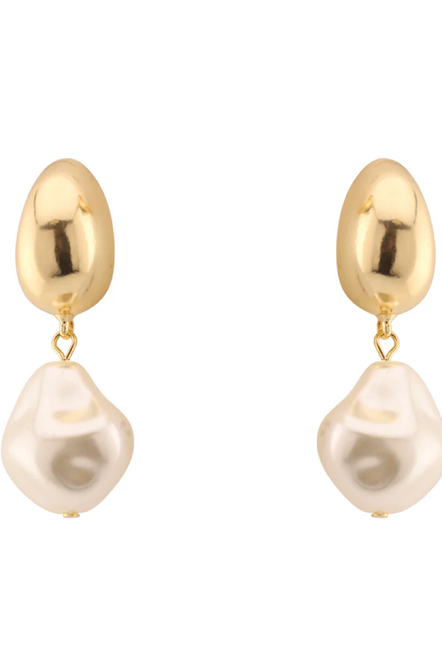 Freshwater Pearl &amp; Gold Earring